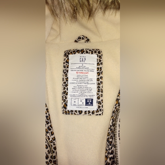 Baby Gap leopard print water resistant puffer winter jacket - Picture 7 of 8